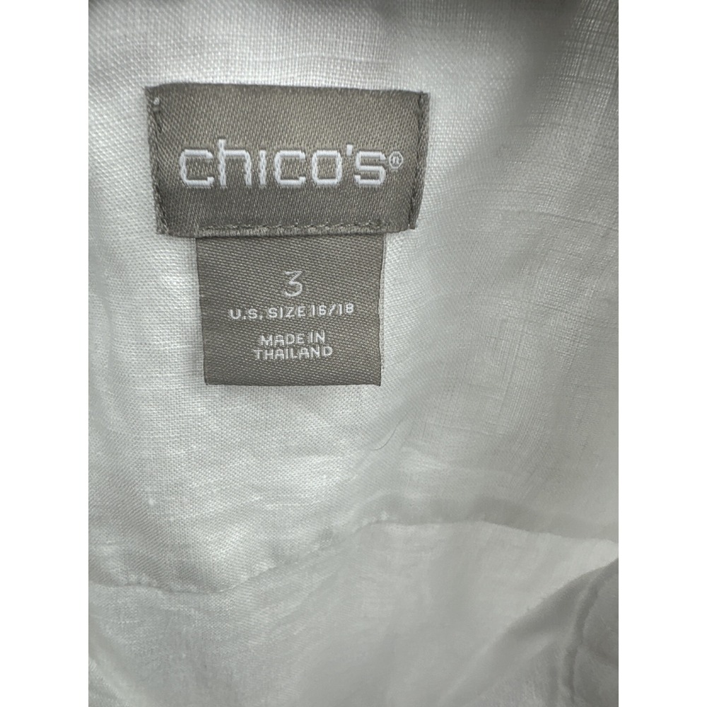 Chico's Bundle of 2 100% Linen No Iron Sleeveless Tunic Tops Plus Size 3 16/18 - Picture 12 of 16